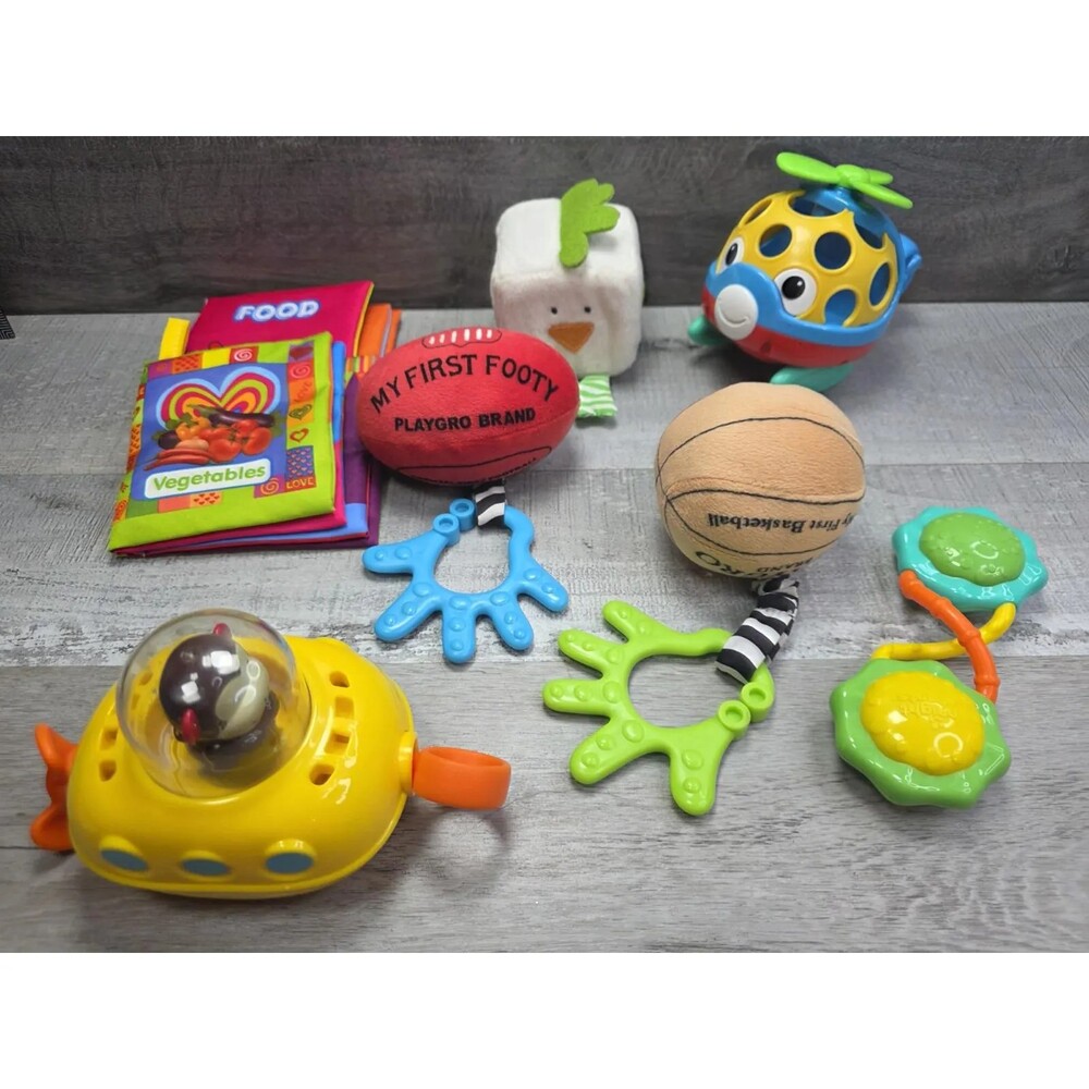 Lot Baby Sports Ball Toy Infant Sports Rattle Pottery Barn Kids Block + b209